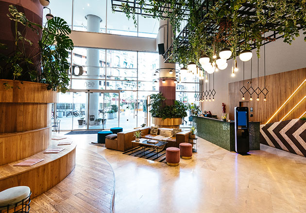 lobby of commercial real estate property